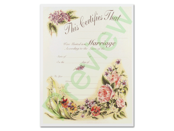 Marriage Certificate - Antique Floral