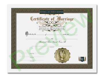 Marriage Renewal Certificate