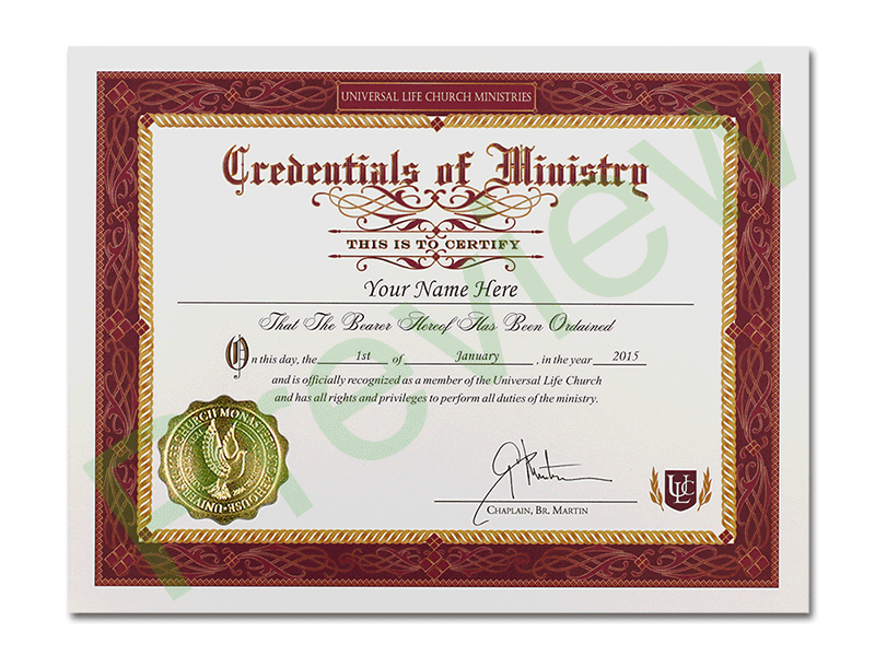 ordination credential ulc ordained georgia pastoral themonastery preacher credentials pastor seal letter clearwater getordained notary montgomery enlisted printed