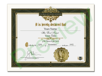 Religious Title Certificate